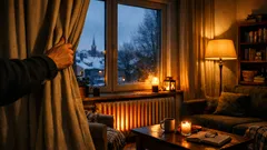 Heizkosten sparen am Fenster: warum Vorhänge und Jalousien abends so viel bringen